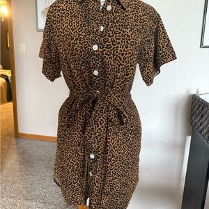 J. Crew Factory Leopard Print Mini Dress